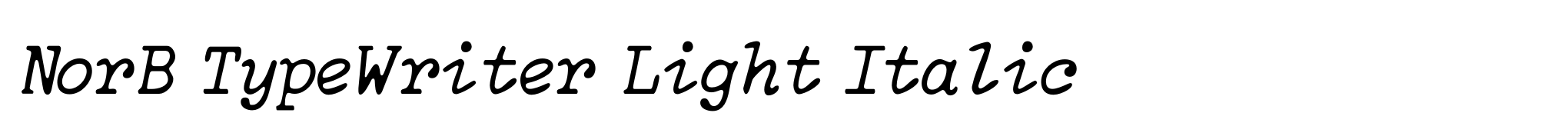 NorB TypeWriter Light Italic image